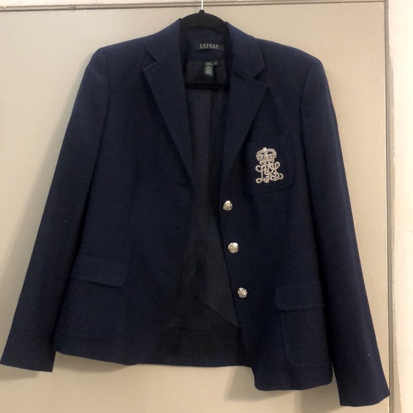 Ralph Lauren Dark Blue Blazer with Metallic Buttons - Picture 1 of 11